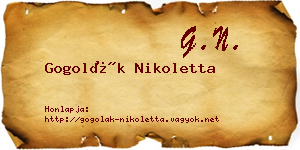 Gogolák Nikoletta névjegykártya
