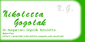 nikoletta gogolak business card